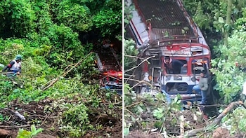 Autobús con pasajeros cayó a un barranco en una zona montañosa de Guatemala