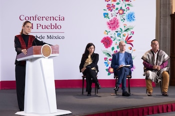 En la mañanera estuvieron Pepe Merino y Luisa María Alcalde. (Presidencia)