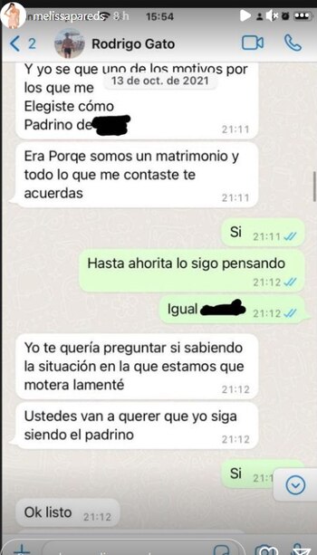 Melissa Paredes difundió los chats