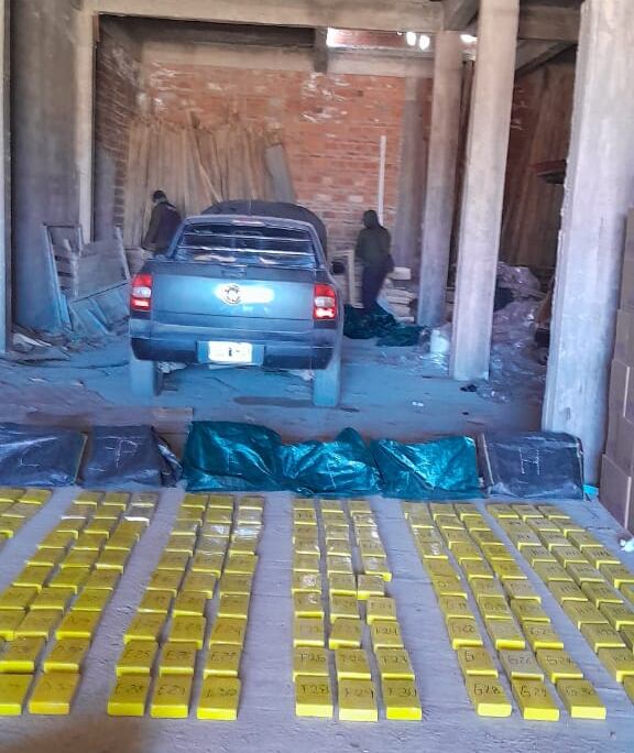 La cocaína hallada en el galpón