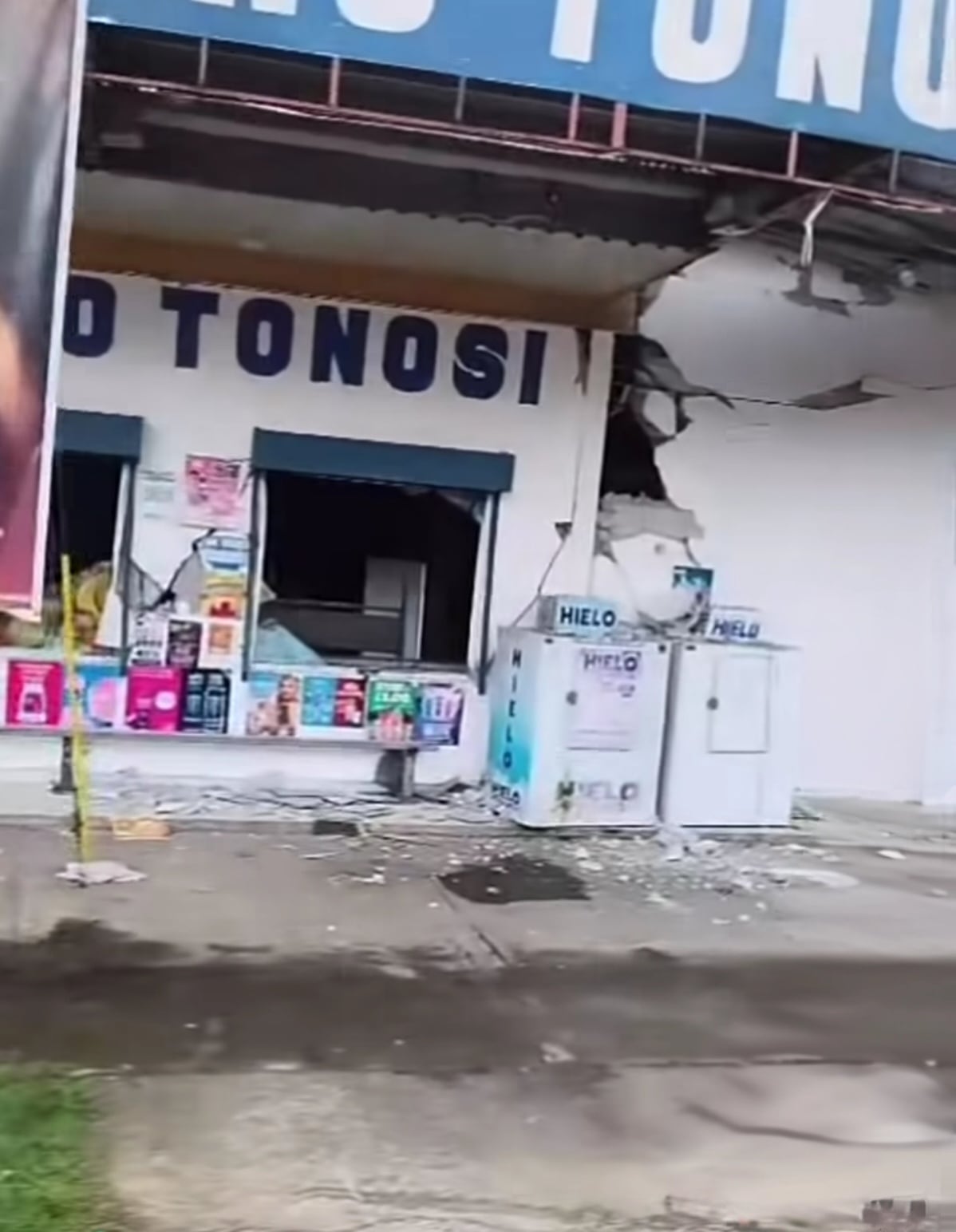 Tonosí, en la provincia de Los Santos, enfrenta interrupciones de electricidad y agua potable, además de carreteras inhabilitadas, después del terremoto del viernes 9 de octubre. Captura de video