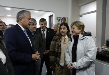 Kristalina Georgieva, Rolando Figueroa, Luis Toto Caputo en Neuquen