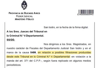 El documento donde los fiscales