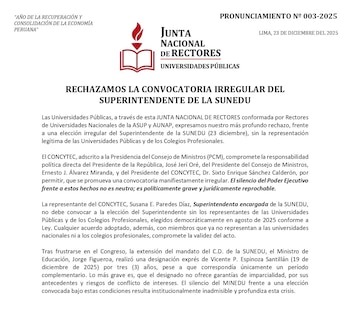 Comunicado de la AUNAP. Universidades