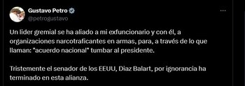 En redes sociales, Petro amplió las acusaciones sobre interferencias que amenazan la democracia colombiana - crédito @petrogustavo / X