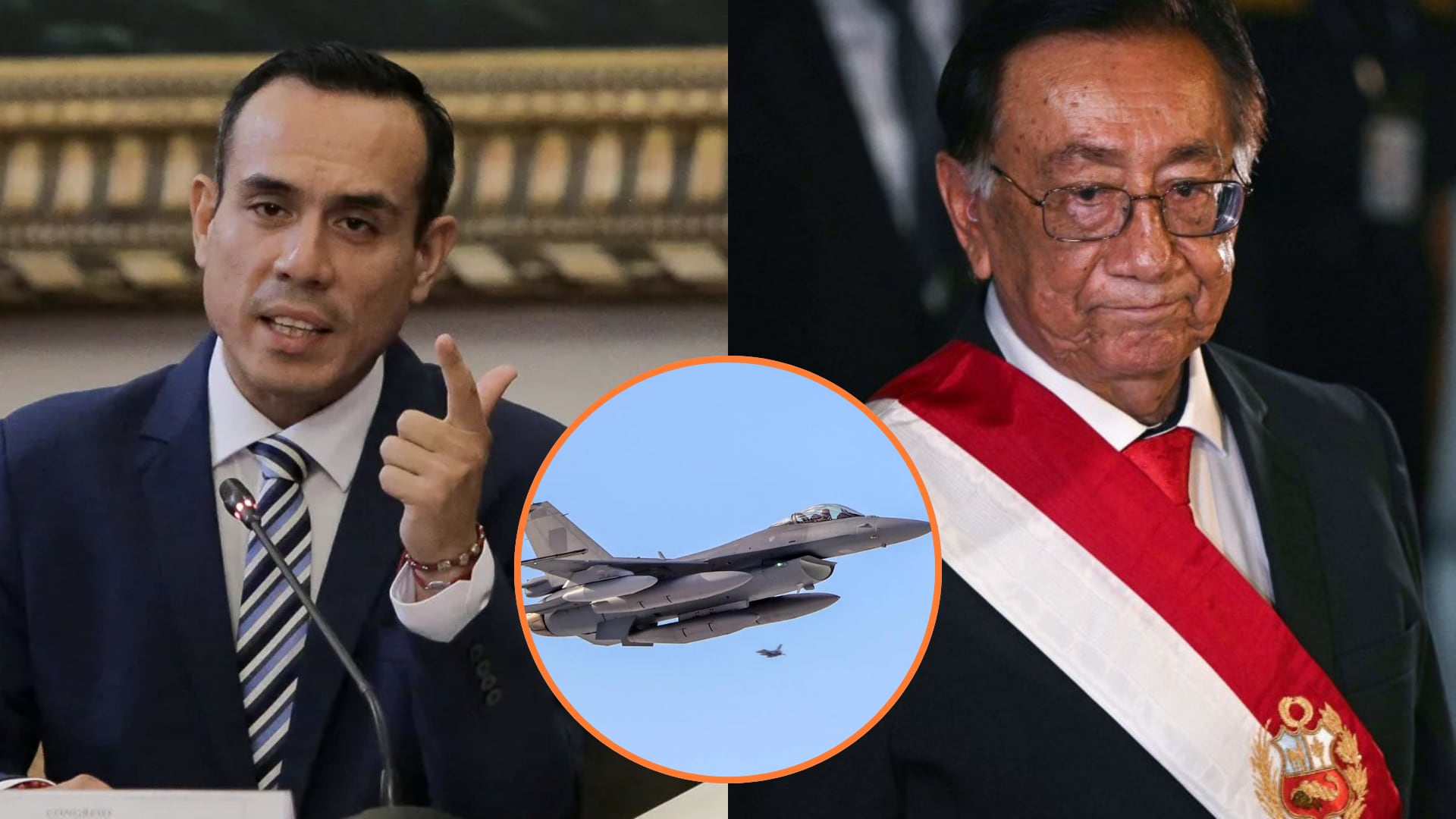 Expresidente José Jerí califica de irresponsable la postergación de compra de F-16. (Foto composición: Infobae Perú/Agencia Andina)