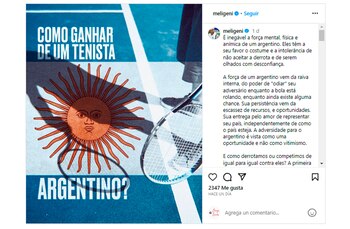 El posteo de Fernando Meligeni