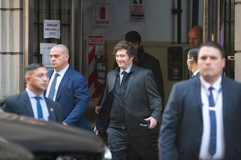 Javier Milei a la salida