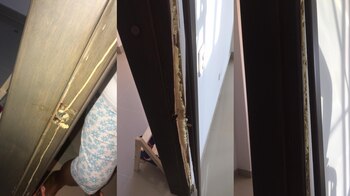 Así quedó la puerta del