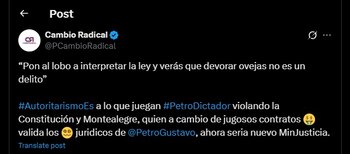 Cambio Radical también cuestionó al