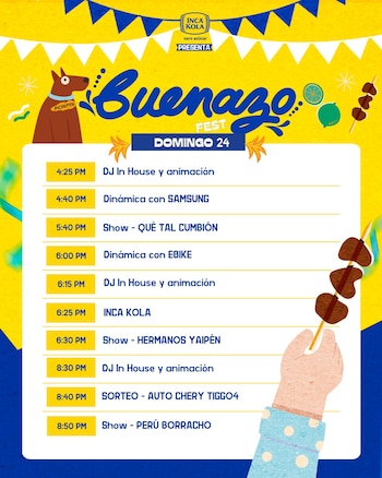 Buenazo Fest: programación del domingo 24 de mayo.