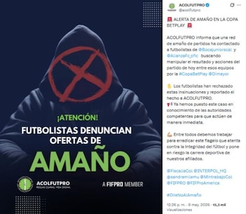 La entidad aseguró que ya puso al tanto de las denuncias a las autoridades nacionales e internacionales para que hagan seguimiento de la situación - crédito @acolfutpro/X