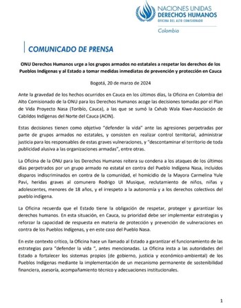 La ONU ofreció apoyo a