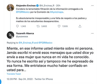 Yazareth Abarca reprochó a Alejandro