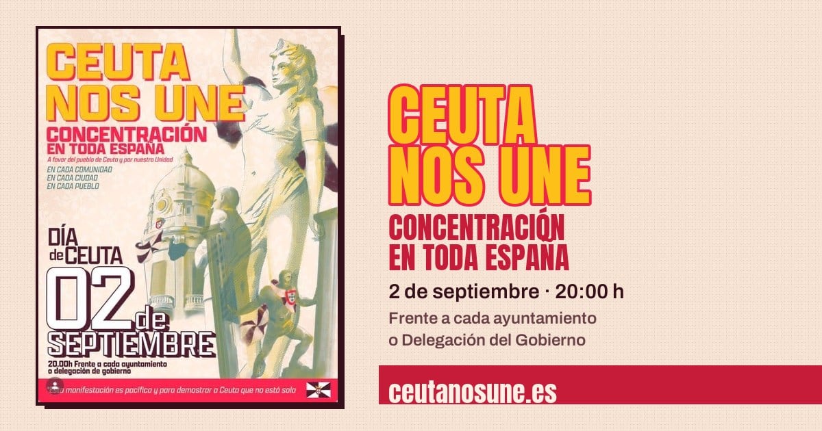 El cartel de la movilización bajo el lema 'Por Ceuta'. (Europa Press)