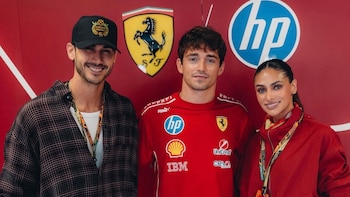 Así fue el inesperado encuentro entre Charles Leclerc, Alejandro Speitzer y Renata Notni en el GP de Italia 2026