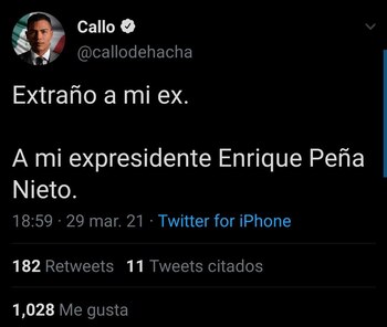 Callo de Hacha dijo extrañar
