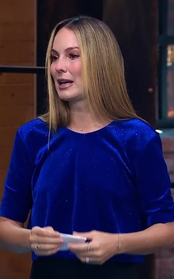Claudia Bahamón se mostró afectada por el relato del actor frente a sus compañeros y el jurado - crédito captura de pantalla @masterchefcelebrityco/ Instagram