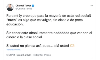 Chumel Torres volvió a defender