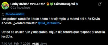 Cathy Juvinao desafía a Gustavo