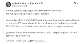 La congresista alerta sobre lo