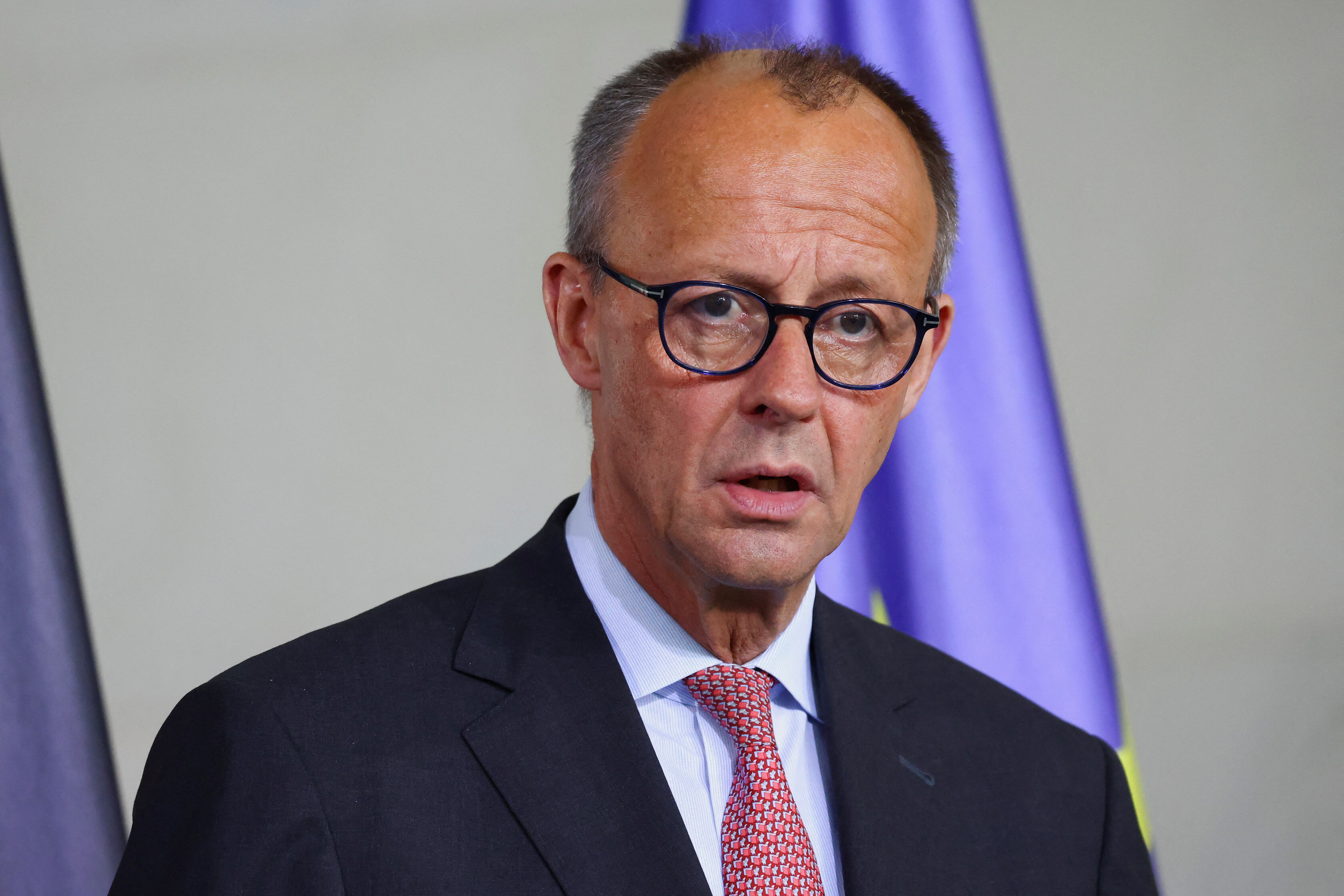 El canciller alemán Friedrich Merz asiste a una conferencia de prensa en la Cancillería de Berlín, Alemania, el 10 de junio de 2025 (REUTERS/Nadja Wohlleben)