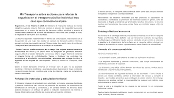 El Ministerio de Transporte de