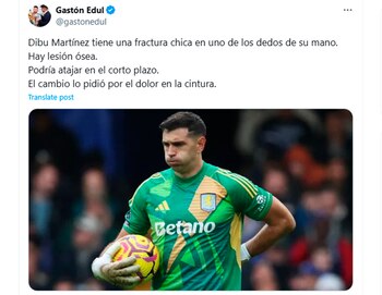 El Dibu presenta una fractura