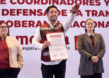 Pablo Gutiérrez Lazarus será el candidato de Morena al gobierno de Campeche.
Crédito: X / @PartidoMorenaMx
