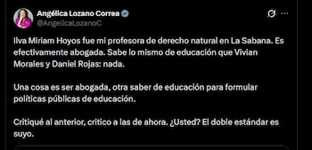 Angélica Lozano - crédito @AngelicaLozanoC/X