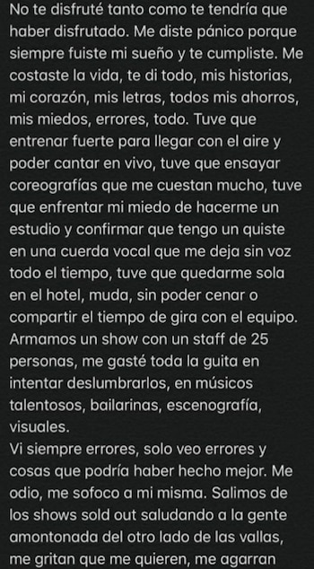 El posteo de Jimena (Foto: