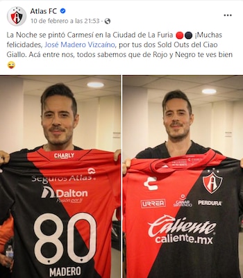 Atlas felicita a José Madero