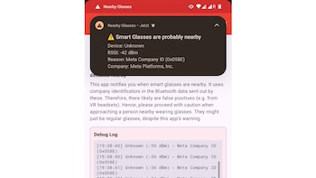 Ejemplo de aviso de detección