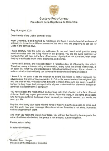 El presidente envió esta carta