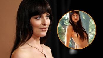 Dakota Johnson posó casi al