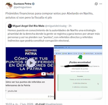 El presidente cuestionó a la Fiscalía General de la Nación - crédito @petrogustavo/X