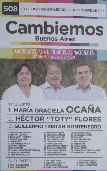 La boleta de candidatos a
