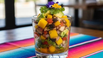 Ceviche de setas con mango: