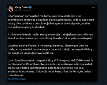 Vicky Dávila respondió a las