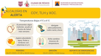 Activan alerta amarilla por frío