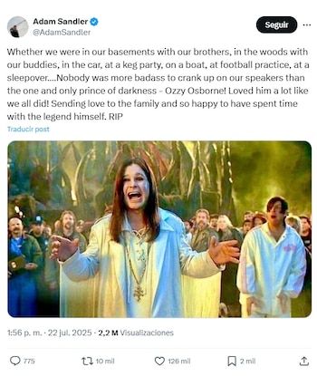 Adam Sandler compartió un emotivo