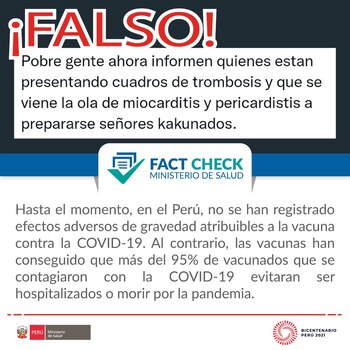 Minsa alerta sobre fake news.