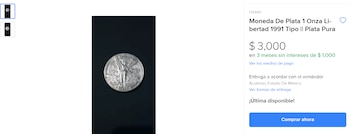 El ejemplar es de plata