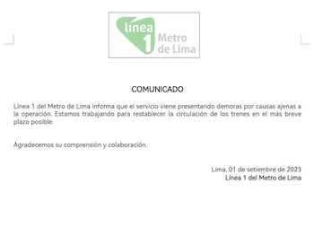 Comunicado de la Línea 1