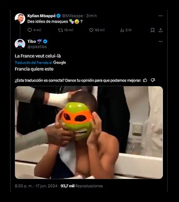 Posteo de Mbappé y una