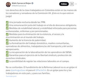 La congresista María Fernanda Carrascal