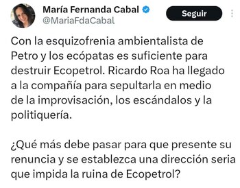 María Fernanda Cabal arremetió contra