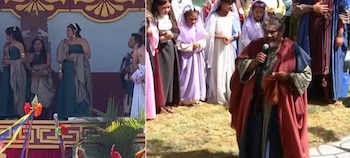 Mientras Judas reparte las 30 monedas que recibió, Jesús espera su sentencia.
(Captura de pantalla)