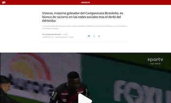 Kevin Viveros fue víctima de racismo, y el Athletico Paranaense se pronunció-crédito Globo Esporte