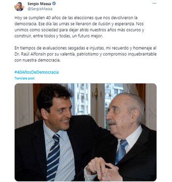 El tuit de Sergio Massa